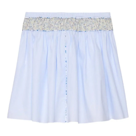ZARA Kids | Blue | FLORAL YOKE DETAIL STRIPED SKIRT LIMITED EDITION - Picture 3 of 5